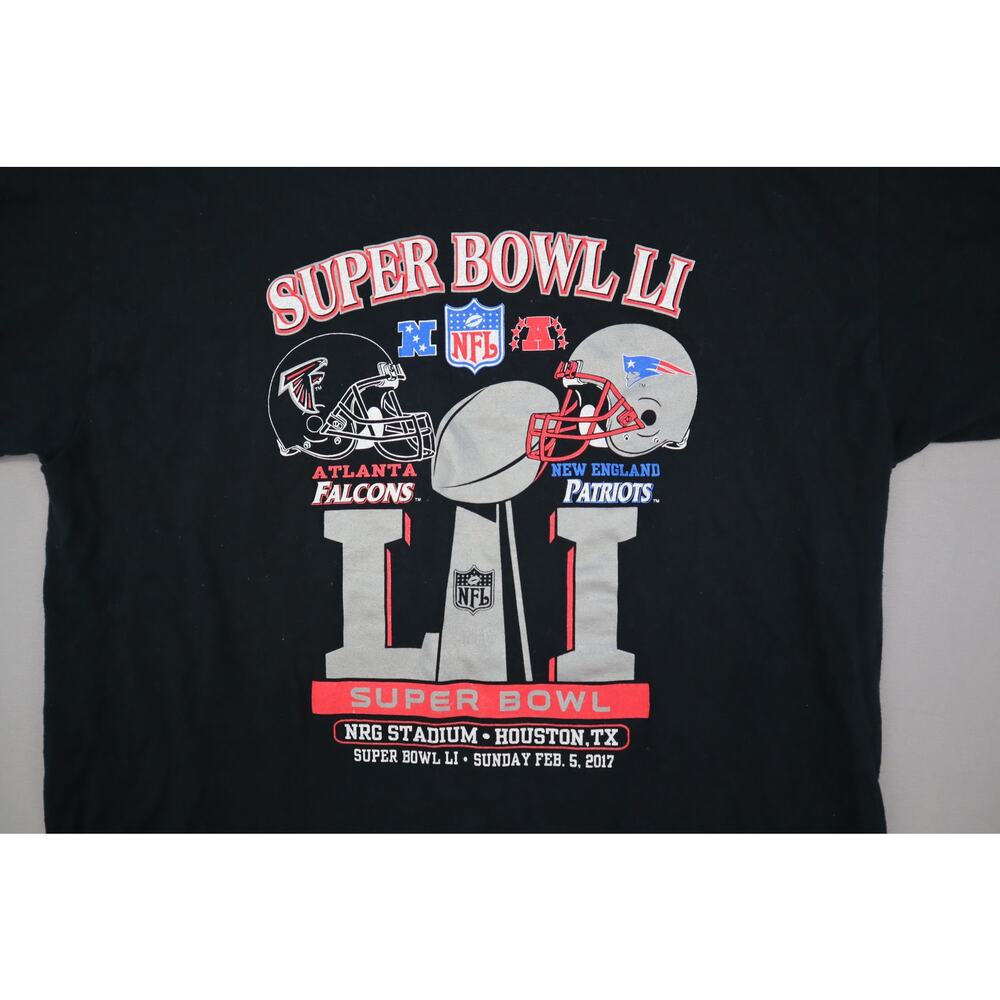 Super Bowl LI 2017 Falcons Patriots NFL Graphic T-Shirt Black Men's L